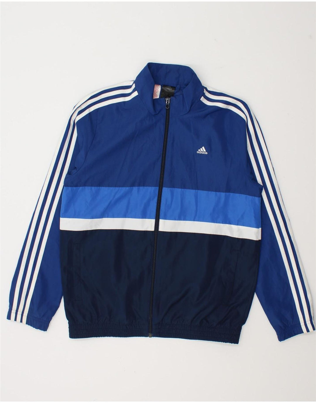 Giacca antipioggia Adidas da ragazzo 13-14 anni in poliestere color block blu navy