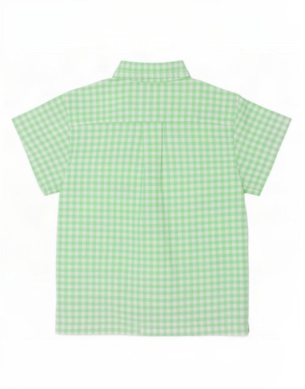 Ralph Lauren Camisa polo de manga curta para bebês meninos 9-12 meses verde guingão