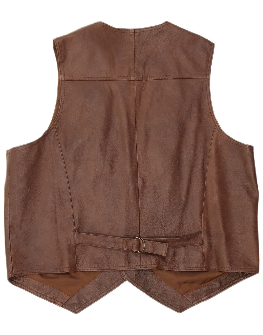 John F Gee Mens Leather Waistcoat XL Brown