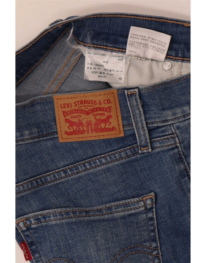 Pantaloncini di jeans invecchiati Levi's da donna W26 piccoli blu