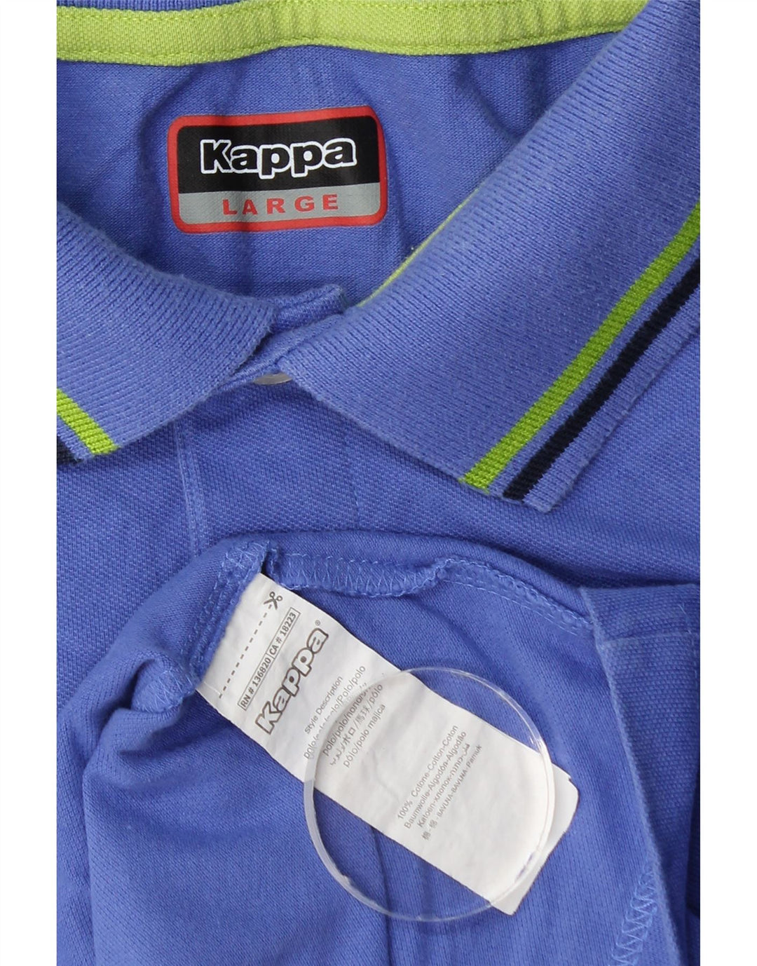 Kappa Mens Polo Shirt Large Blue Cotton