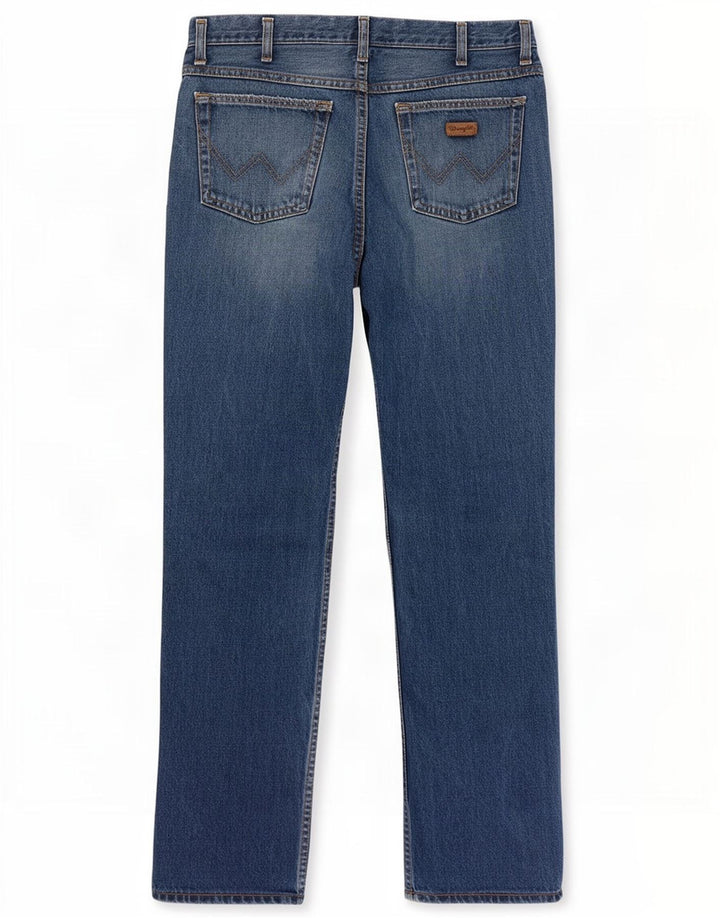 Wrangler Mens Straight Jeans W33 L30 Azul Algodão