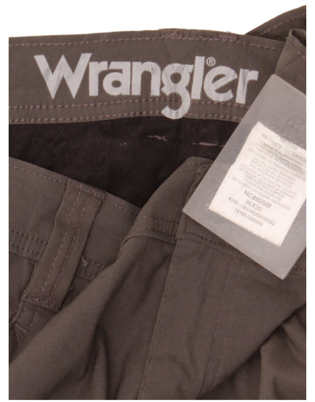 Wrangler Mens Straight Cargo Trousers W36 L30 Grey Nylon