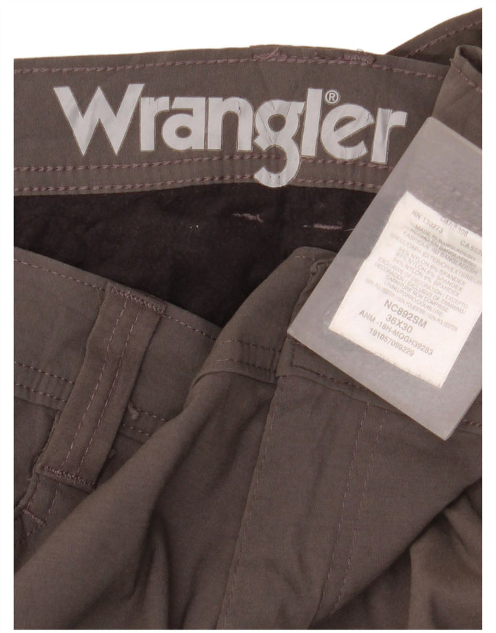 Wrangler Mens Straight Cargo Trousers W36 L30 Grey Nylon