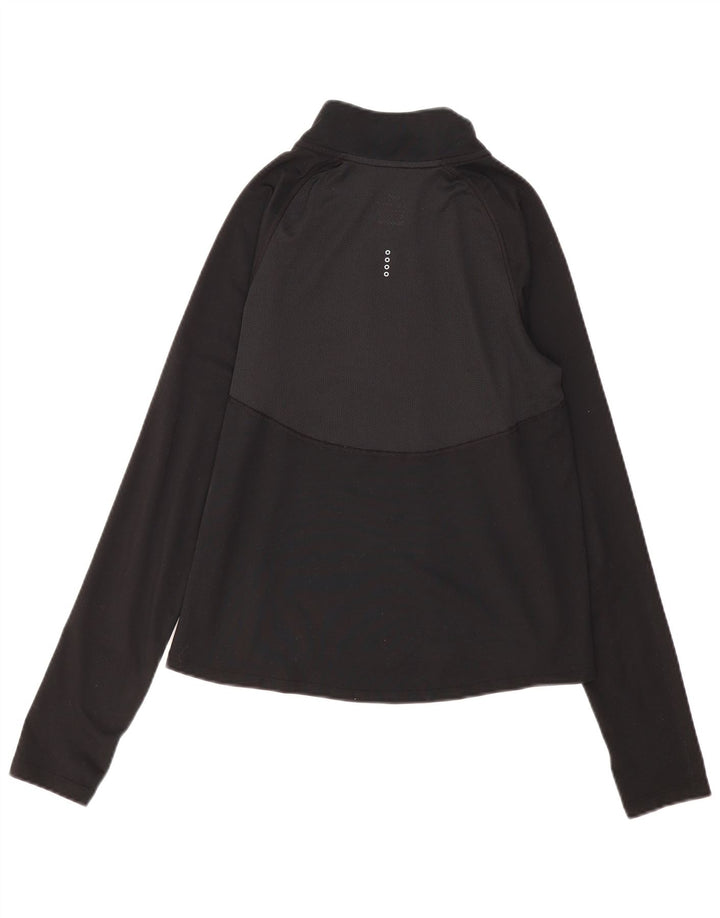 Nike Haut de survêtement Dri Fit à col zippé pour femme UK 10 Petit Noir