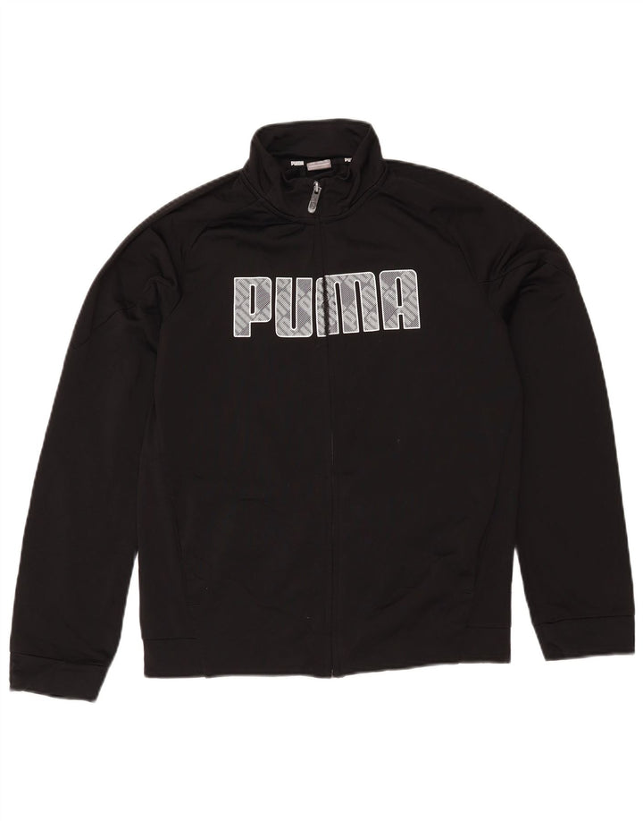 Giacca da tuta grafica da ragazzo Puma 13-14 anni in poliestere nero