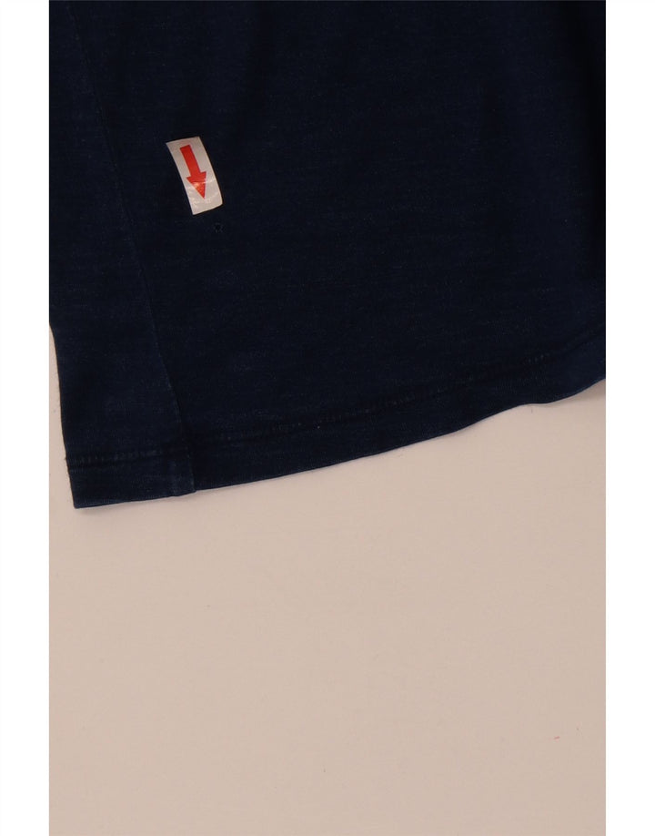 Armani Mens Graphic T-Shirt Top Small Blue Flecked Cotton