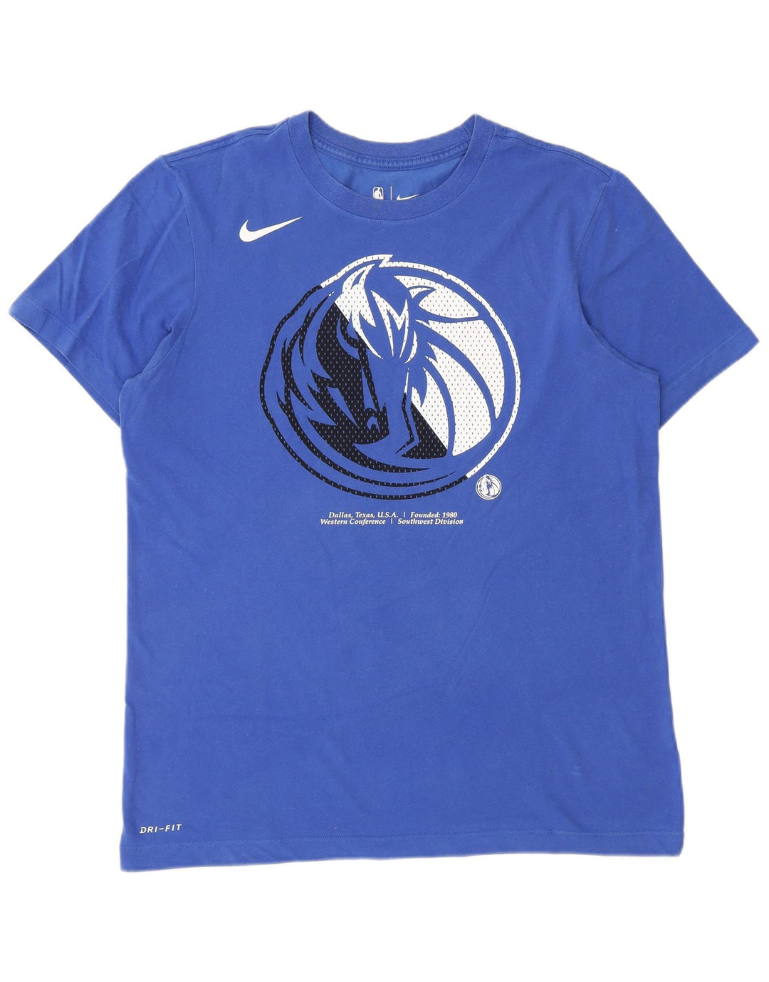 NIKE Herren Dallas Mavericks Grafik-T-Shirt-Oberteil Mittelblau