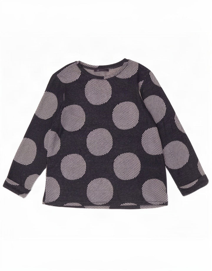 Marks & Spencer Damski top z rękawem 3/4 UK 12, średni granatowy geometryczny