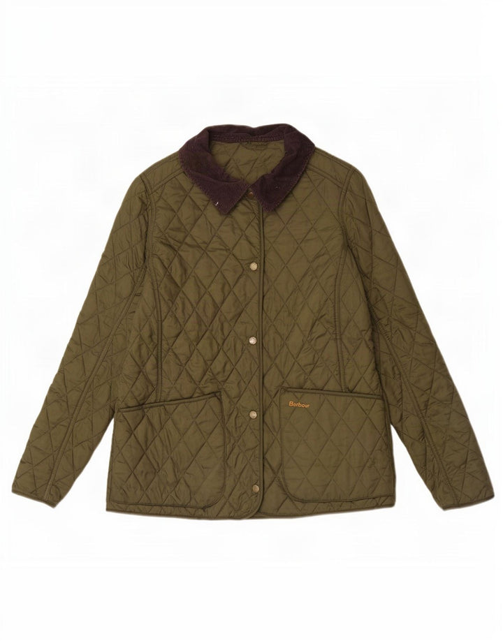 Jachetă matlasată Barbour pentru femei UK 14, mare, kaki, poliamidă color bloc