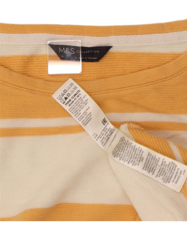 Marks & Spencer Dame Oversized T-Shirt Top UK 16 Stor Orange Stribet