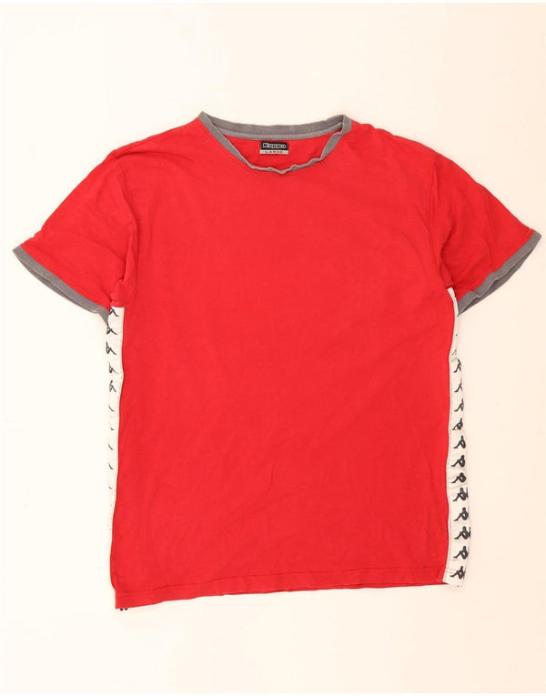Kappa Mens Graphic T-Shirt Top Large Red Colourblock
