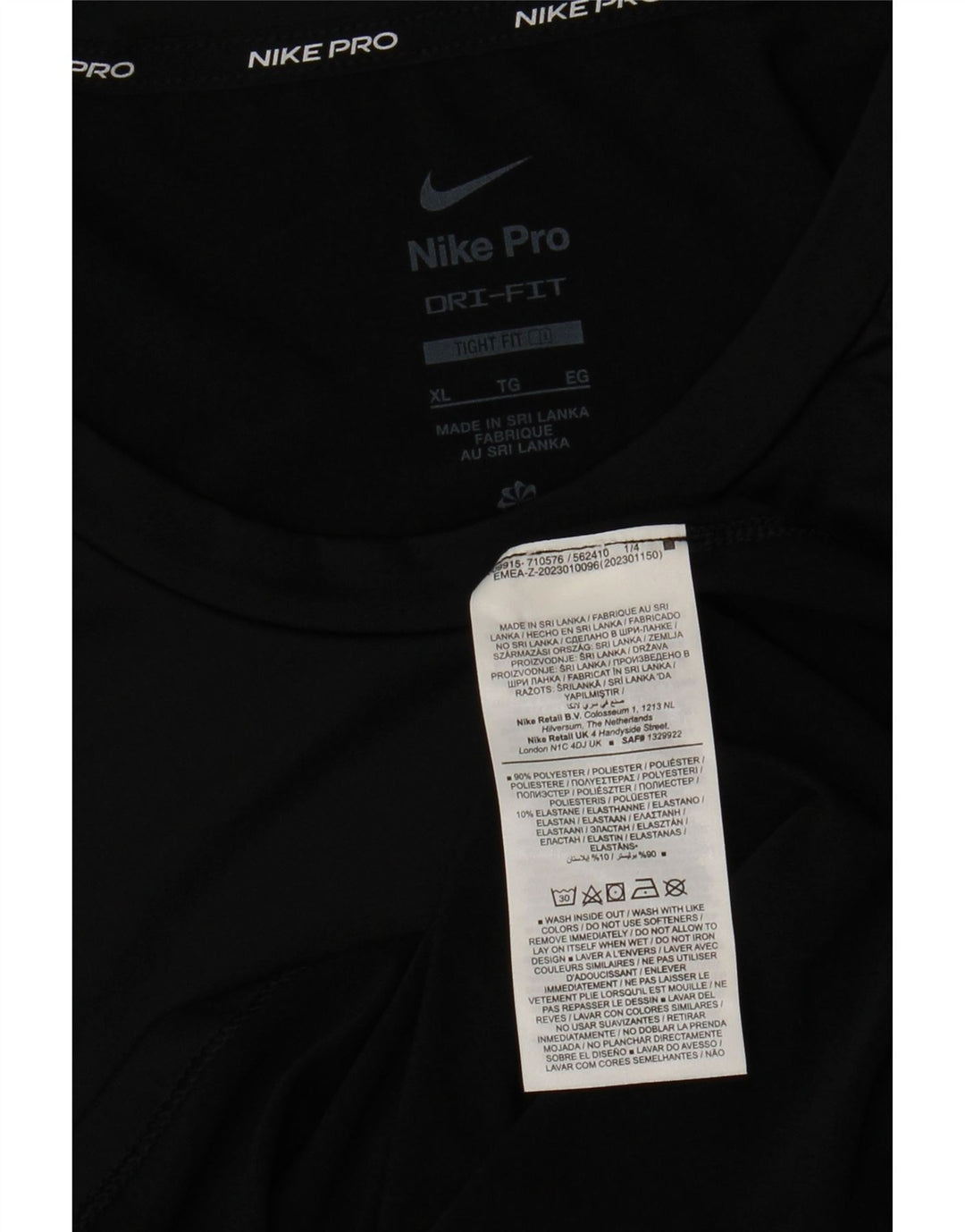 T-shirt attillata da uomo NIKE Top XL poliestere nero