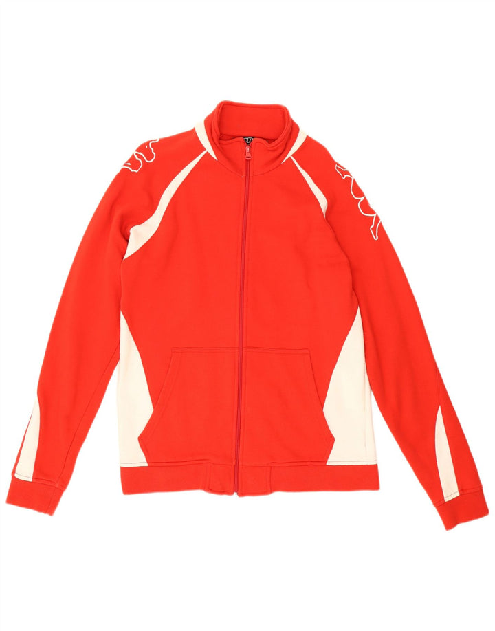 Kappa Mens Graphic Tracksuit Top Jacket Medium Red Colourblock Cotton