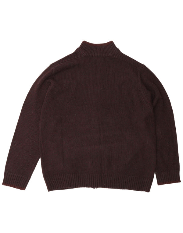 Marks & Spencer Mens Regular Fit Cardigan Sweater 2XL Burgundy Polyacrylic