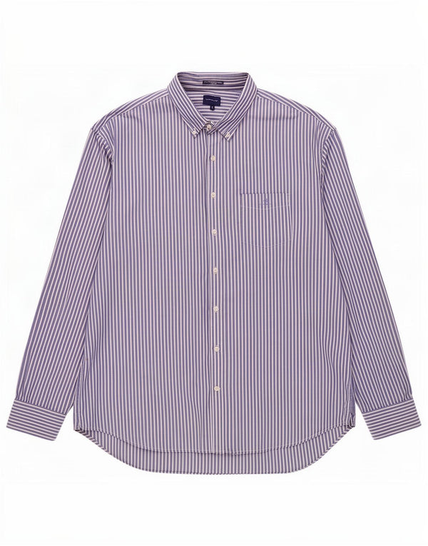 Gant Chemise homme Taille 49/50 19 3/4 4XL Coton à fines rayures bleues