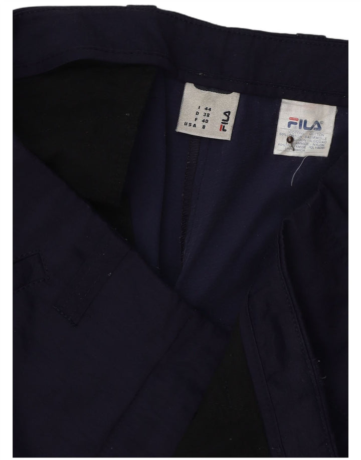 FILA Womens Chino Shorts IT 44 Medium W30 Navy Blue Cotton