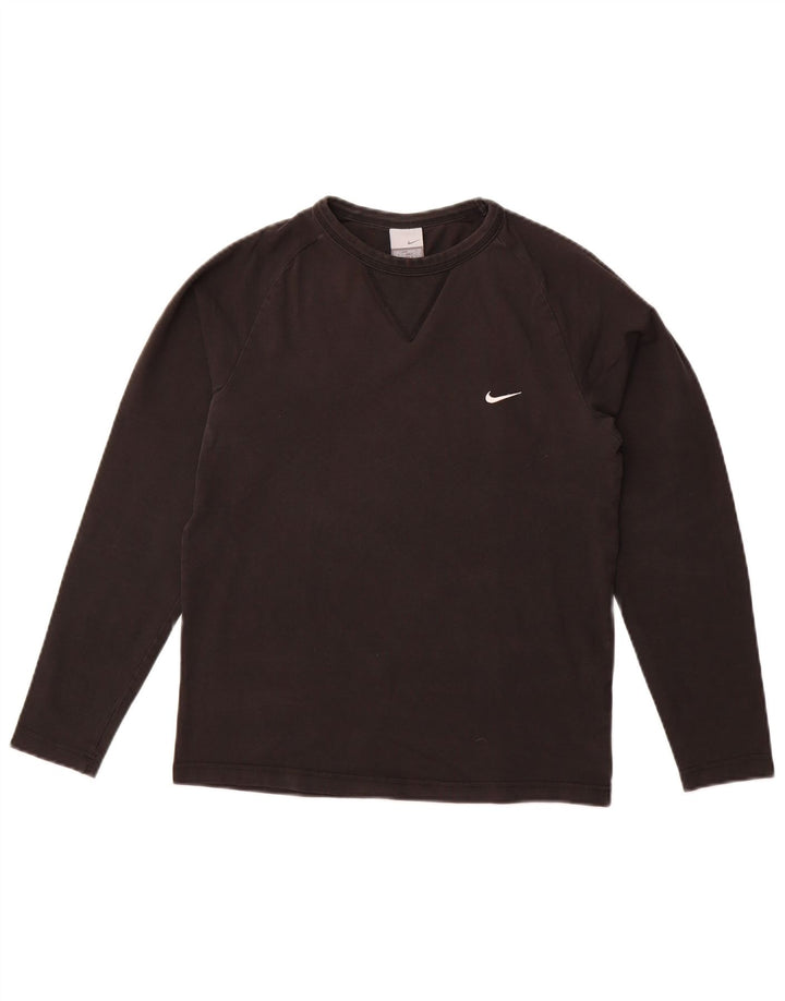 Nike Mens Top Long Sleeve UK 36/38 Small Black Cotton
