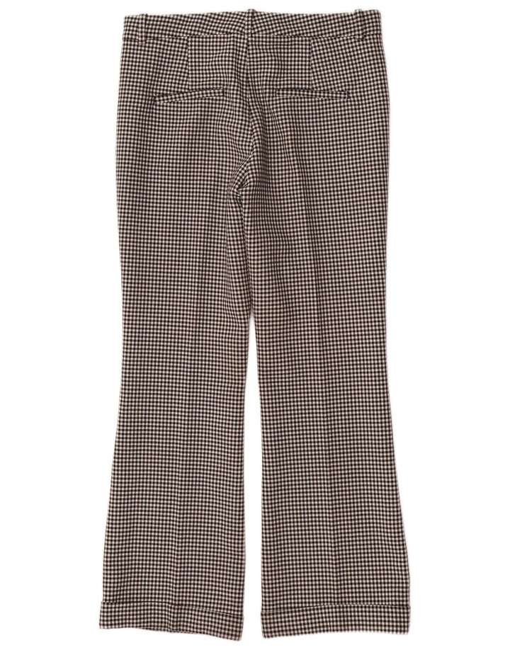Zara Bootcut-Chinohose für Damen, mittelgroß, W28, L29, schwarzes Gingham-Polyester