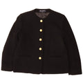 Brian Tucker Chaqueta Blazer de 5 Botones para Mujer UK 40 Grande Lana Negra