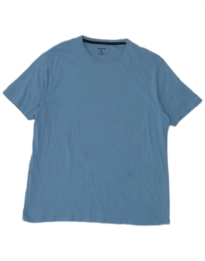 James Pringle Mens T-Shirt Top Large Blue Cotton