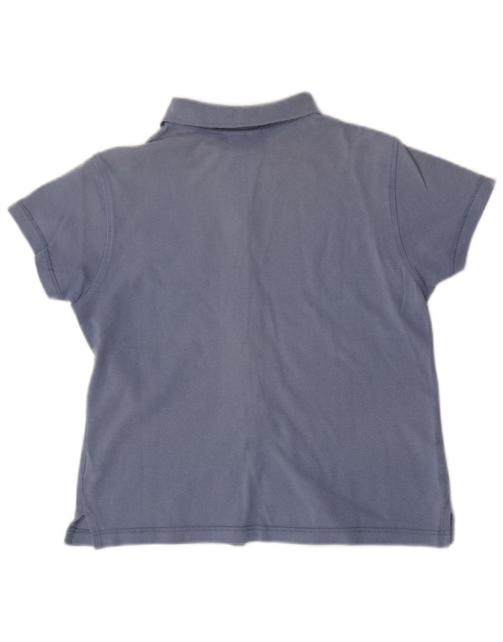 Lotto Womens Short Sleeve Shirt UK 12 Medium Blue Cotton