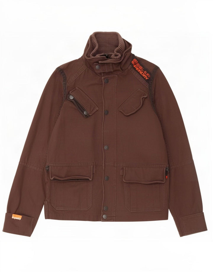 Superdry Mens Utility Jacket UK 40 Large Brown