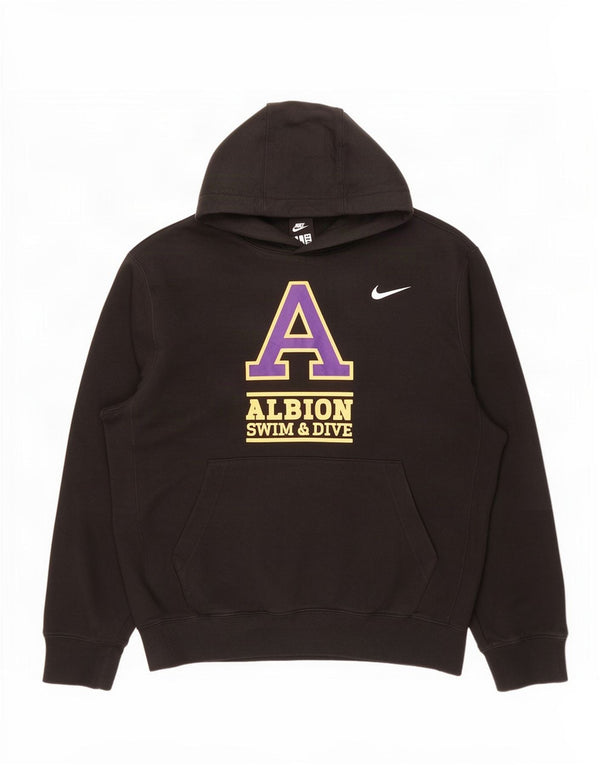 Nike Mens Graphic Hoodie Jumper Small Black Cotton