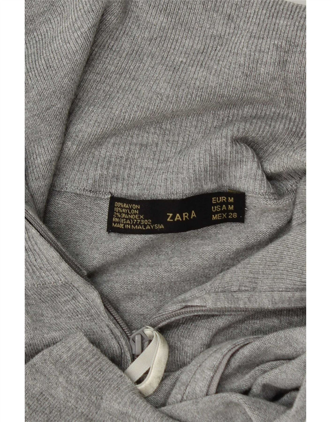 Zara Womens Cardigan Sweater UK 12 Medium Grey Rayon