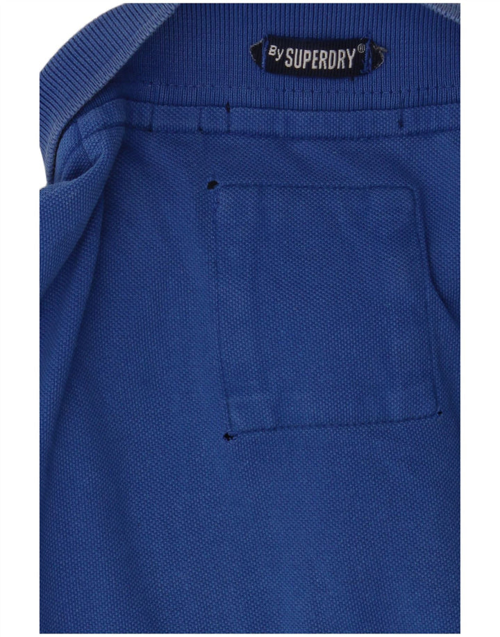 Superdry Mens Graphic Polo Shirt 2XL Blue Cotton
