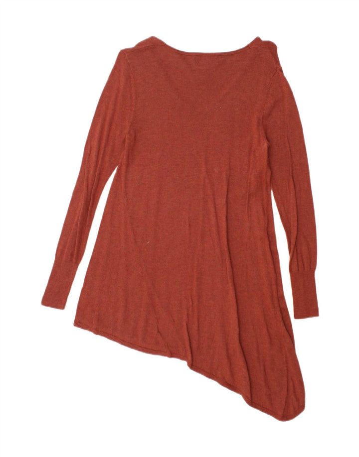 MOSSIMO Womens Asymmetric V-Neck Jumper Sweater UK 12 Medium Maroon Nylon Vintage Mossimo and Second-Hand Mossimo from Messina Hembry 