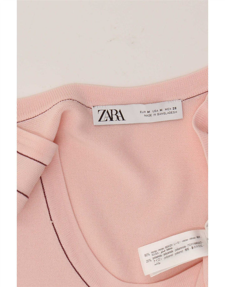 Zara Womens Vest Top UK 12 Medium Pink Viscose
