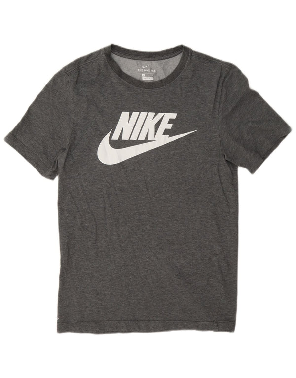 Nike Mens Dri Fit Graphic T-Shirt Top Small Grey Cotton