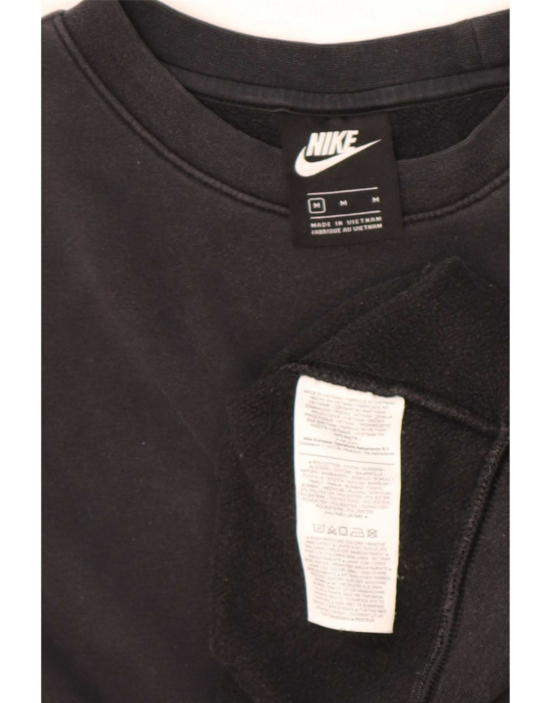Nike Herre Loose Fit Sweatshirt Jumper Medium Sort Bomuld