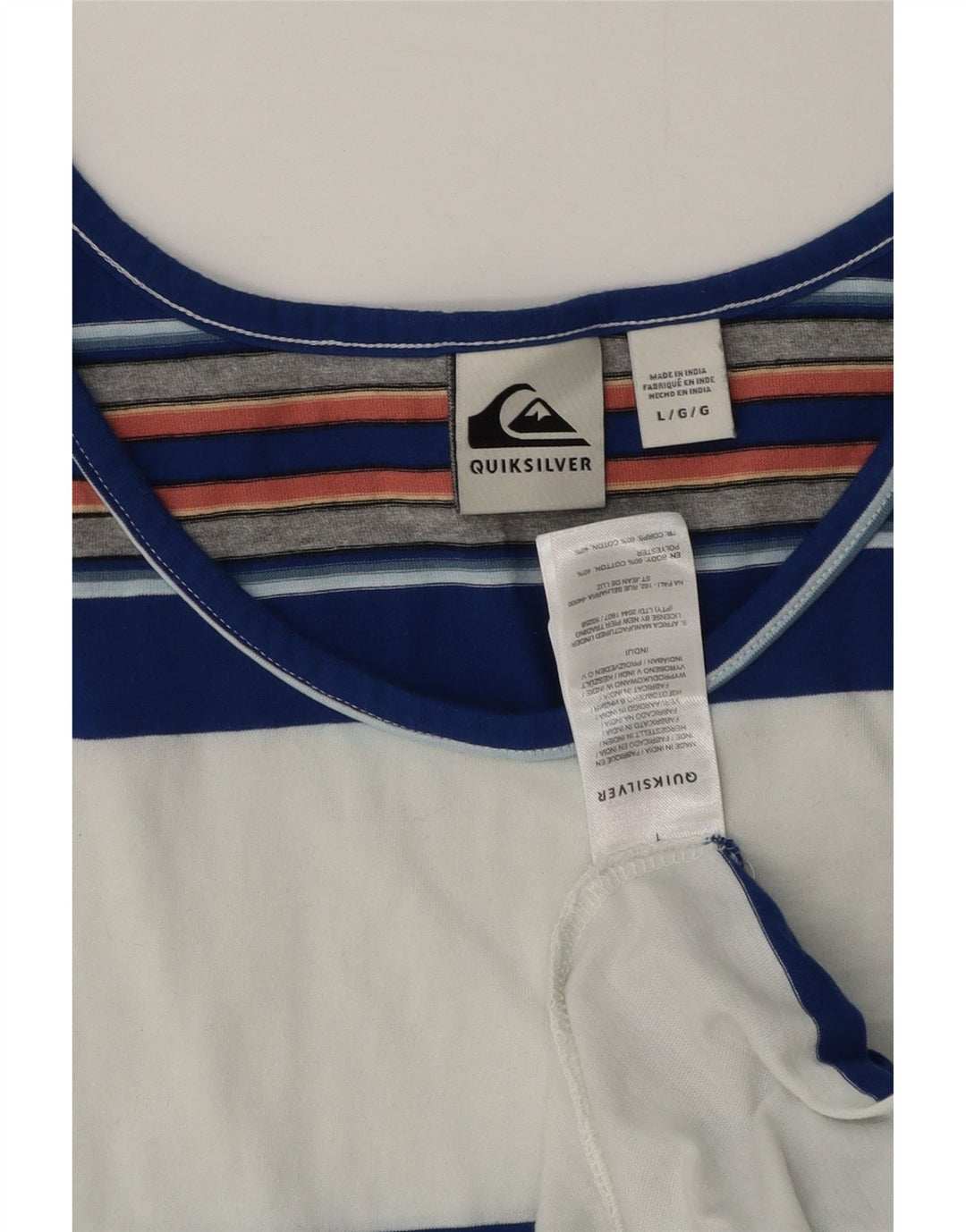 Quiksilver Herrevest Top Stor Hvid Colourblock Bomuld