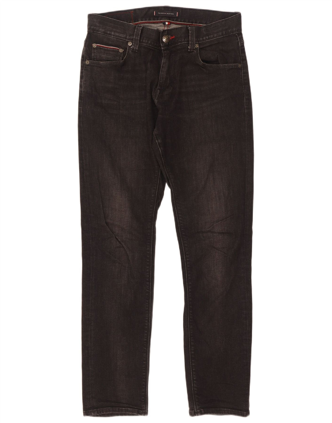 Tommy Hilfiger Mens Slim Jeans W30 L32 Black Cotton