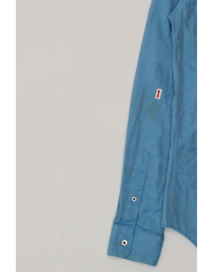 ZARA Mens Slim Fit Shirt Small Blue Cotton Vintage Zara and Second-Hand Zara from Messina Hembry 