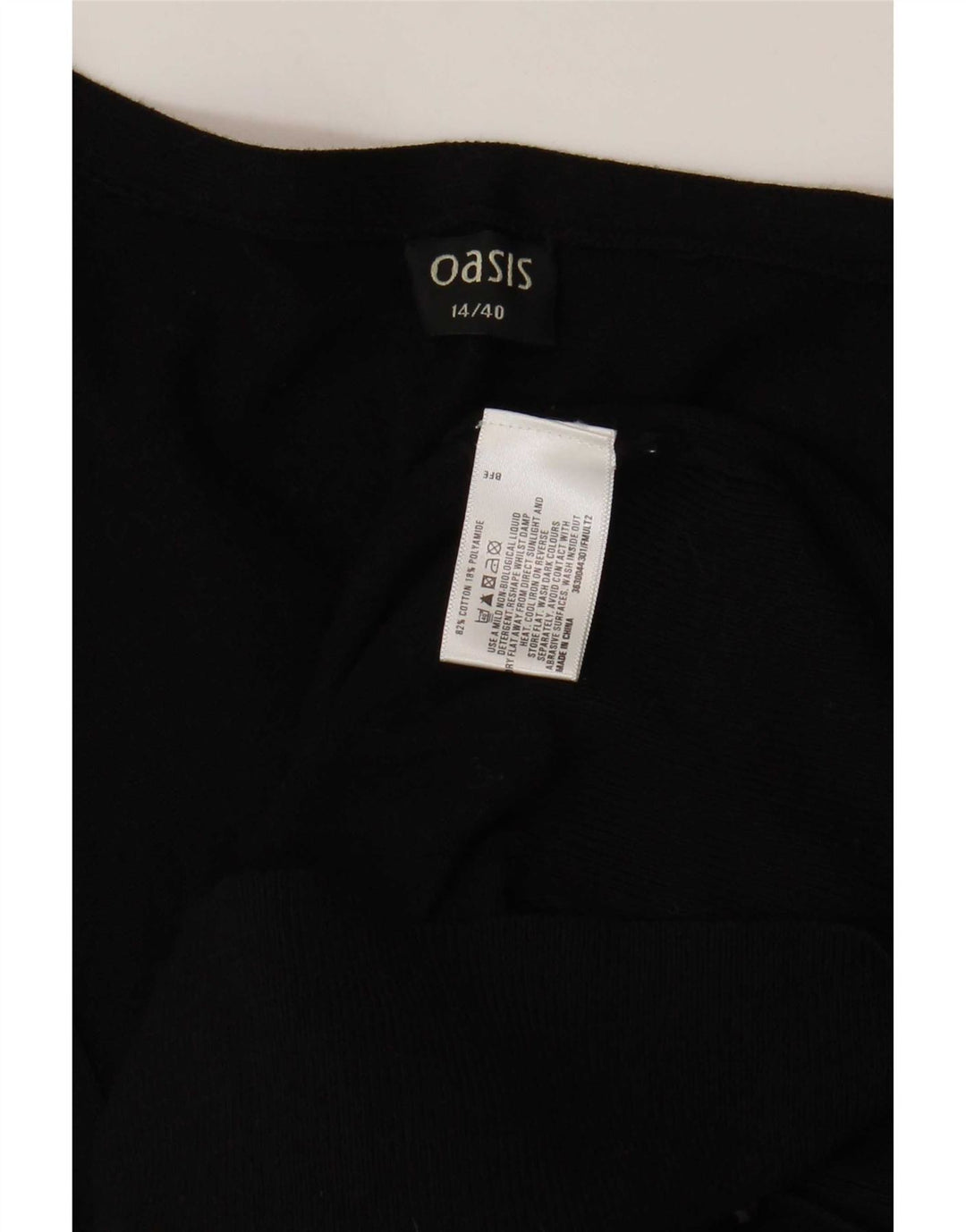 Oasis Dame Cardigan Sweater UK 14 Medium Sort Bomuld