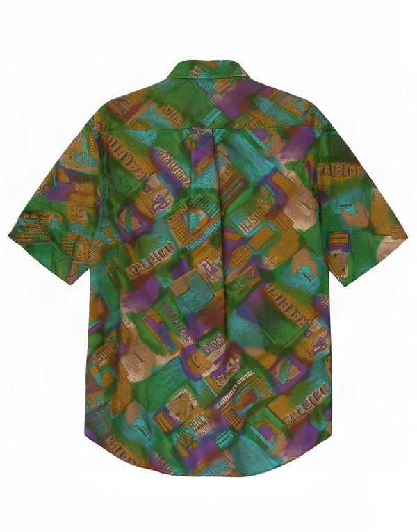 West Coast Herre grafisk kortærmet skjorte XL Grøn Patchwork Viscose
