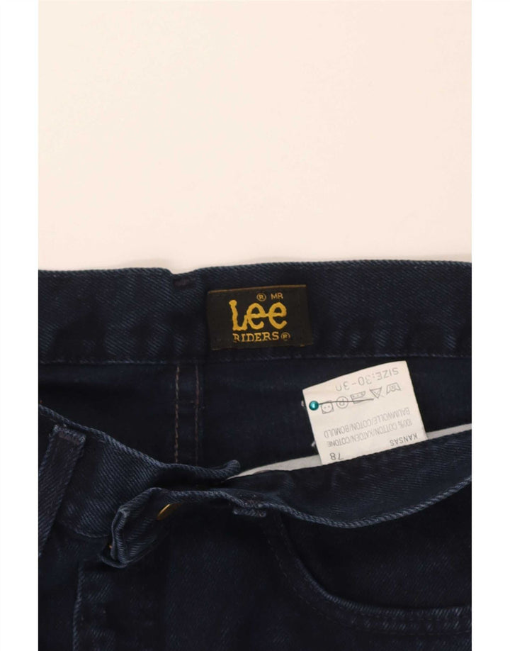 Lee Mens Riders Straight Jeans W30 L30 Navy Blue Cotton