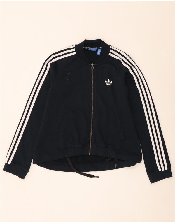 Adidas Damen Graphic Trainingsanzug Top Jacke UK 8 Small Schwarz Baumwolle