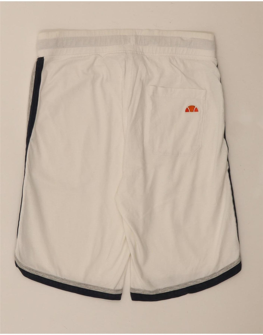 Ellesse Mens Graphic Sport Shorts Medium White Colourblock Cotton