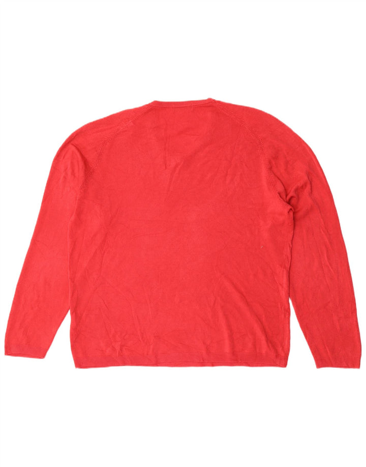 Marks & Spencer Mens Autograph V-Neck Jumper Sweater XL Red Acrylic