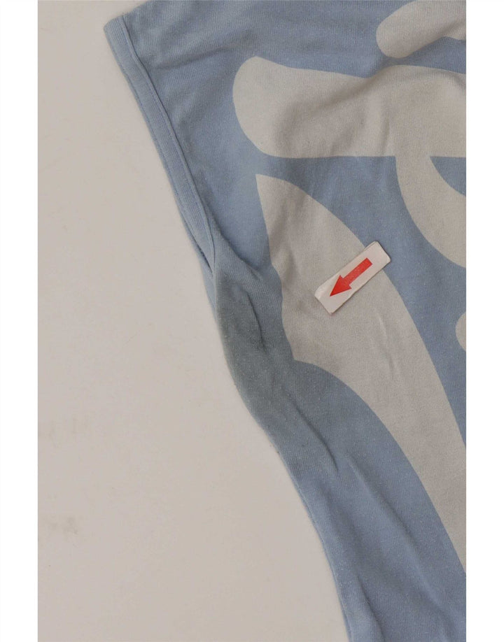 Puma Γυναικείο Graphic One Shoulder Top UK 12 Medium Blue Cotton
