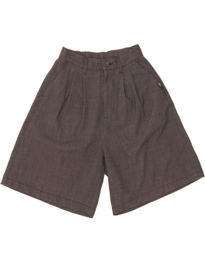 VINTAGE Womens High Rise Bermuda Shorts 2XS W26  Grey Polyester Vintage Vintage and Second-Hand Vintage from Messina Hembry 