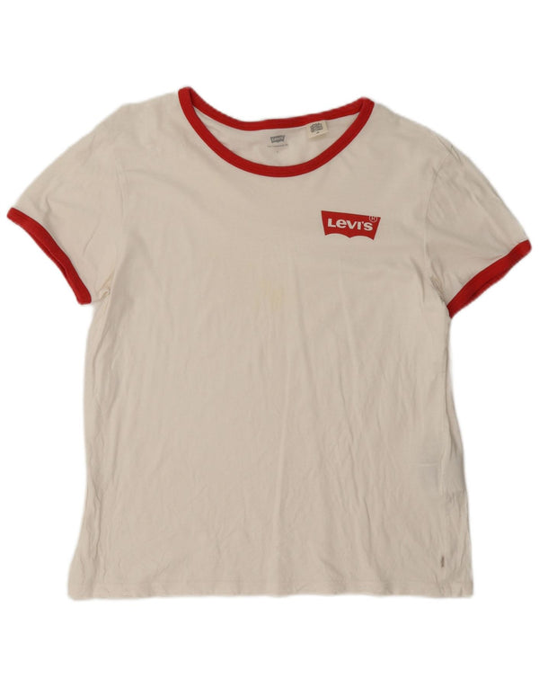 Levi's Womens T-Shirt Top UK 16 Large White Cotton