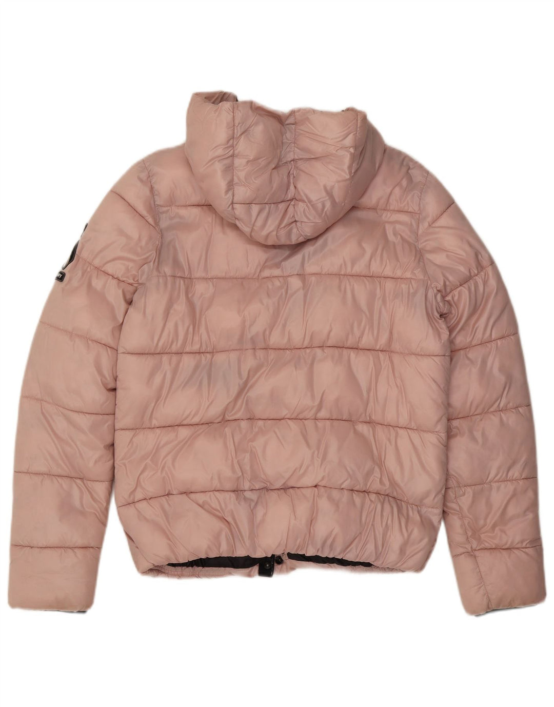 Superdry Womens Hooded Padded Jacket UK 12 Medium Pink Nylon