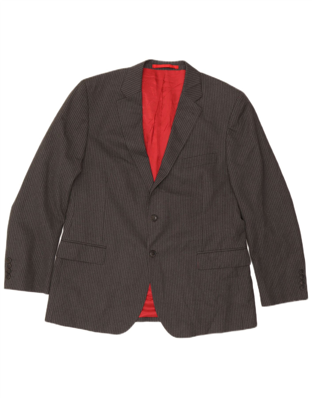 Marks & Spencer Męska marynarka zapinana na 2 guziki, UK 44 XL, szara w prążki
