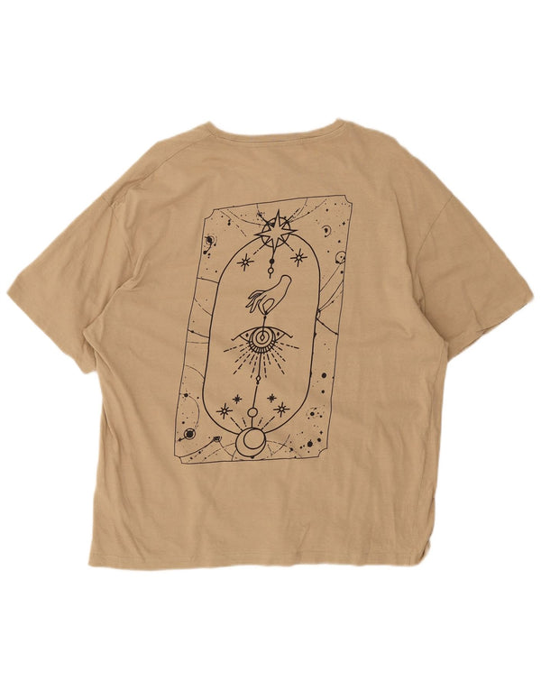 Jack & Jones T-Shirt Graphique Homme Large Beige Coton
