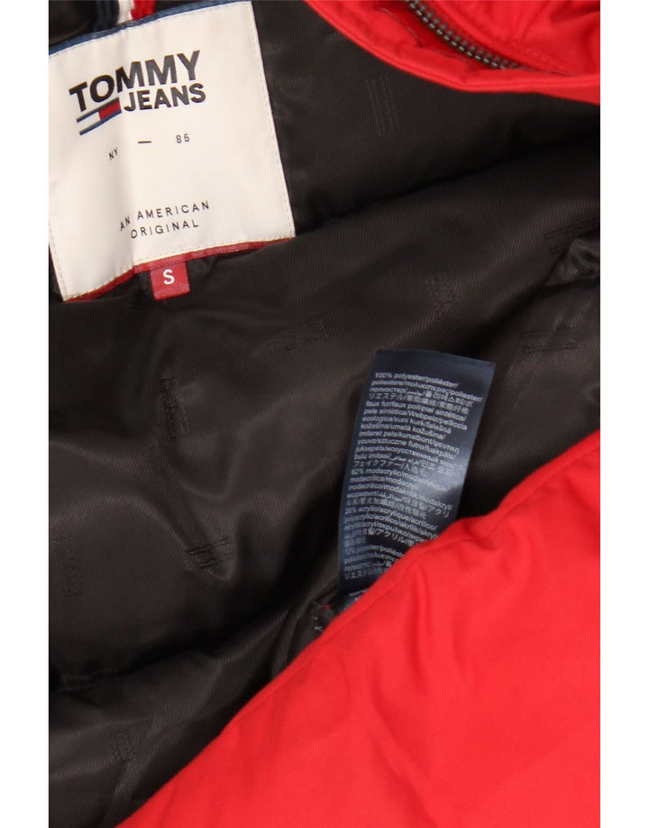 Tommy Hilfiger Veste matelassée à capuche pour femme UK 10 Small Rouge Polyester